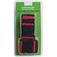Worldpack Koffergurt mit Kreuzsystem 2 in 1 Koffergurt rot, 190cm