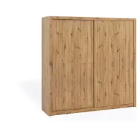 FURMEB Patryk Hojka FurMeb24 Schiebetrenschrank BONO 220 cm Kleiderschrank Ohne Spiegel, 2-triger Schiebeschrank (Eiche Artisan / Eiche Artisan)