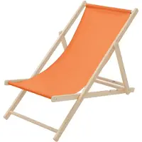 ECD-Germany Liegestuhl klappbar aus Holz, Orange, bis 120kg, 3 Liegepositionen, Sonnenliege Gartenliege Relaxliege Strandliege Liege Strandliegestuhl