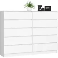 Akord Furniture Factory OP0LK-1BIA012, Weiß, 10 Schublade(n), Matt, 16 mm, 71 cm, 400 mm