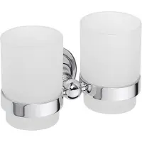 Bemeta Doppelter Glashalter RETRO aus Chrom + 2 Gläser 16x10,5x9 cm