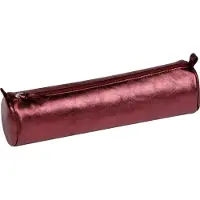 Clairefontaine 4x Schlampermäppchen Leder Cuirisé rund Ø5,5x22cm Kirsche 8689C