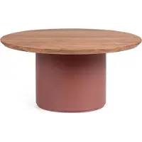 Natur24 Couchtisch Ojas 70 x 70 x 33 cm Akazie MDF Natur Rot