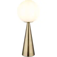 Globo Tischleuchte, messingfarben, Glaskugel, Metall, H 49,5 cm