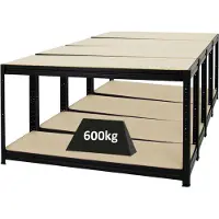 Proregal Mega Deal | 4x Höhenverstellbare Werkbank DINO | HxBxT 90x160x60cm | Traglast 600 kg | Schwarz