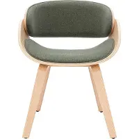 Miliboo - Design-Stuhl aus khakigrünem Stoff und hellem Holz BENT