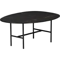 Woood Vajen Couchtisch Mit Marble Look Top Schwarz 80X60cm