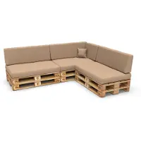 Pokar Palettenkissen Palettenauflagen mit abnehmbarem Bezug Palettensofa, Größe:8er Set, Farbe:Beige