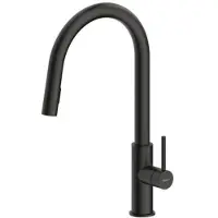 NABER Armatur NAMOR 6 in SCHWARZ MATT mit schwenkbarem Brauseauslauf / Küchenarmatur / Einhebelmischer