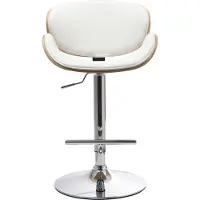 Miliboo - Design-Barhocker Weiß und helles Holz WALNUT