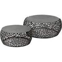 KAWOLA Couchtisch SONO Set 2-tlg. Metall schwarz