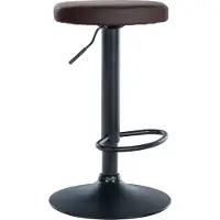 DELUKE Barhocker KAZON - Kunstleder Braun 38.5x38.5x60 cm Schwarz | Barstuhl Höhenverstellbar Tresenhocker Tresenstuhl Kneipenhocker Kneipenstuhl