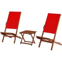 Erst-Holz Rotes Wikingerstuhl-Set Schwedenstuhl Strandstuhl Anglerstuhl Partystuhl wählbares Set XXL V-10-363Doppelpack mit Tisch