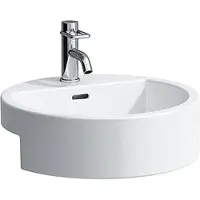 Laufen Living City Halbeinbau-Waschtisch, mit Überlauf, 1 Hahnloch, 460x460mm, weiß, H8134310001041