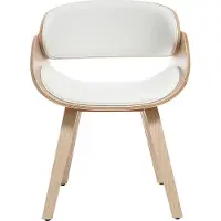 Miliboo - Design-Stuhl Weiß und helles Holz BENT