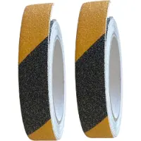 Vago-Tools 2x Antirutschband Selbstklebend 25mm x 5m Klebeband schwarz-gelb Tape
