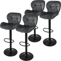 ML-Design | Set mit 4 Barhockern Leah aus Samt Grau Samt 41x110x47 cm | NADUVI