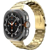 Cazy Uhrenarmband geeignet für Samsung Galaxy Watch Band (PrimeSteel) – Smartwatch-Armbänder (+Uhrenkürzungsset) – Universelles Armband geeignet für Samsung Galaxy Watch Ultra (2024 / 2025) - Gold