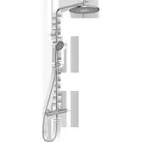 Hansa HANSAAURELIA Regenbrause-Duscharmatur, 3-strahlig, 4719910380, Farbe: Stahl gebürstet