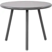 DELUKE Couchtisch CAKOT - Kunststoff Dunkelgrau 50x50x40 cm | Sofatisch Rund Beistelltisch Wohnzimmertisch Klein