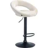 CLP Barhocker Olinda Samt drehbar und höhenverstellbar | Farbe creme Gestell Farbe schwarz
