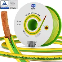 HB-DIGITAL 100m PVC Aderleitung H07V-K Erdungskabel 16mm2 Erdungsleitung flexibel für PV Anlagen grün-gelb