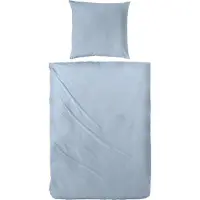 Hahn Textilien Primera Mako-Satin Bettwäsche 135x200 cm + 80x80 cm Falsches Uni Rauchblau