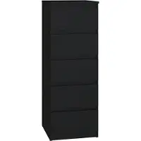 Top E Shop Topeshop W5 CZERŃ, Schwarz, 5 Schublade(n), Partikelbord, Einfarbig, Modern, Partikelbord