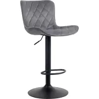 DELUKE Barhocker BOZON - Samt Dunkelgrau 48x54x83 cm | Barstuhl Höhenverstellbar Mit Lehne Drehbar Tresenhocker Tresenstuhl Kneipenhocker Kneipenstuhl