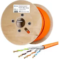 HB-DIGITAL CAT 7a Verlegekabel 500m Installationskabel max. 1200 MHz S/FTP AWG23 LSZH orange
