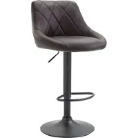 CLP Barhocker Lazio höhenverstellbar und 360 Grad drehbar braun Gestell Farbe schwarz