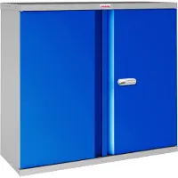 Phoenix SCL0891GBE Aufbewahrungsschrank Grau - 2 blauer Türen und 1 Regal - mit elektronischem Schloss