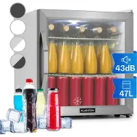 Klarstein Mini Kühlschrank mit Glastür, Mini-Kühlschrank für Zimmer, Getränkekühlschrank Klein mit Verstellbaren Ablagen, Kleiner Kühlschrank 47 Liter, Indoor/Outdoor Kühlschrank Leise