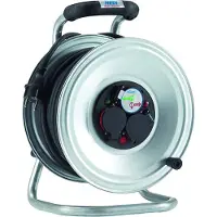 Hedi K2S50NTF Stahlblech-Kabeltrommel Professional 50 m für Außen, silber