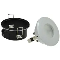 Chilitec Einbaustrahler FRR-84, rund, weiß für Feuchträume IP44, mattes Frontglas