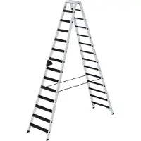 Proregal Stufen-Stehleiter beidseitig begehbar mit clip-step relax 2x14 Stufen