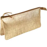 Clairefontaine 4x Großes Schlampermäppchen Leder 22x11cm gold 410049C