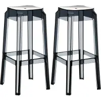 CLP 2er Set Barhocker Fox aus hochwertigem Kunststoff schwarz