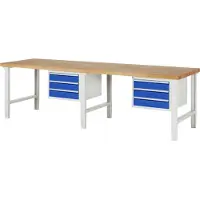 RAU Werkbank höhenverstellbar 7127A1, B3000xT900xH790-1140mm, 6x Schublade-TA