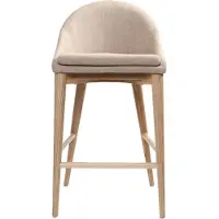 Miliboo - Design-Hochstuhl Holz Polyester Beige SHANA