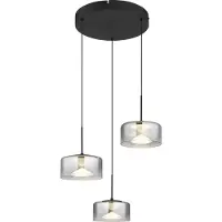 Globo Design-Pendellampe Belinda 3-Licht Schwarz