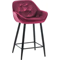 DELUKE Barhocker KUTOR - Samt Lila 54x57.5x103 cm | Barstuhl Mit Lehne Tresenhocker Tresenstuhl Kneipenhocker Kneipenstuhl