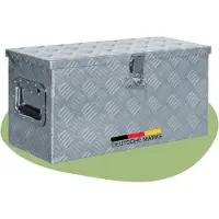 DELUKE Aluminiumbox mit Deckel - Abschließbar | Alubox Deichselbox Alu Anhängerbox Werkzeugkiste Metall Transportbox Metallkiste, 61,5x26,5x30cm Silber