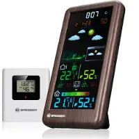 Bresser Neomeo V Wetterstation Funk mit Außensensor, Holzoptik