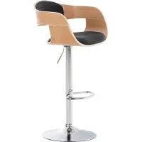 DELUKE Barhocker NADAN - Stoff Natura/dunkelgrau 50x48x88 cm | Barstuhl Höhenverstellbar Mit Lehne Drehbar Tresenhocker Tresenstuhl Kneipenhocker
