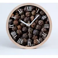 Tulup Holzuhr 20fi cm wanduhr - weiße Spitzen - Pfefferkörner
