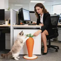 Markenlos für Katzen | Vertikales Kratzspielzeug in Karottenform | Robuster Pfosten | Langeweile Spiel Innen Außen Haus Haustiere Boden