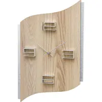 AMS W9613 Wanduhr mit Sonoma-Holzgehäuse und Aluminium