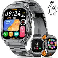 Lige Military Smartwatch Herren 2.0 Inch HD Display Fitness Tracker Herzfrequenz SpO2 Schlafmonitor 200 Sportmodi IP68 Android iOS