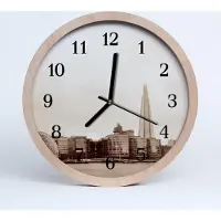 Tulup Holzuhr 20fi cm wanduhr - Schwarz-Weiß-Stadt